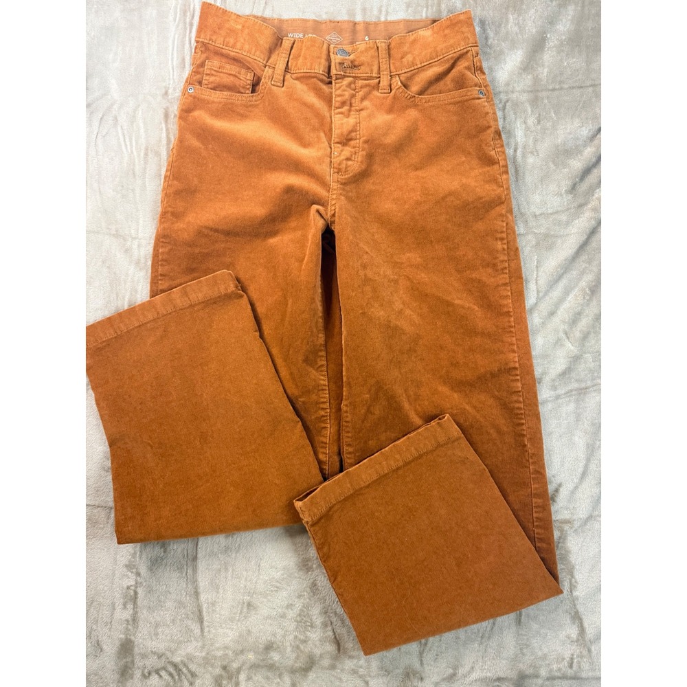 VTG St Johns Bay Womens Wide Leg Corduroy Size 6 High Rise Trousers Retro Boho